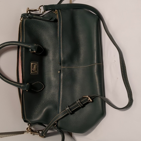 Dooney &Bourke Dillen Hunter green pebbled leather satchel - Picture 7 of 12